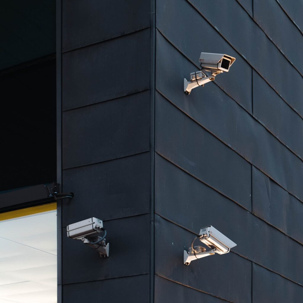 CCTV cameras on a wall, home security, locksmith Melbourne